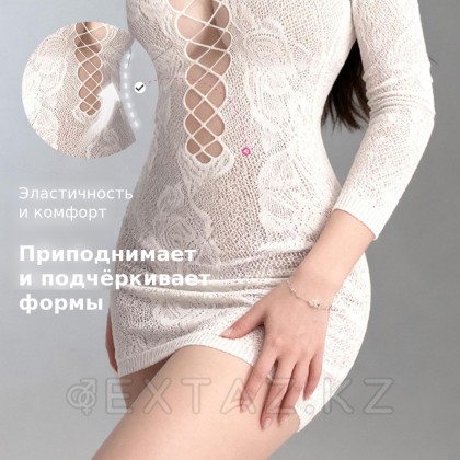 Drywell (S-M)ақ түсті эротикалық шілтер көйлек от sex shop Extaz фото 11
