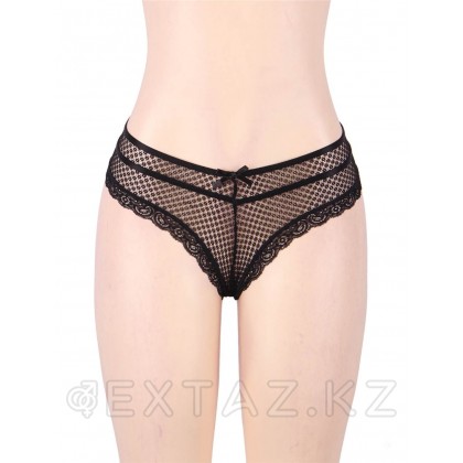 Танга ханымдарының қара трусикасы (өлшемі 3XL-4XL) от sex shop Extaz фото 2