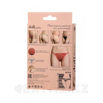 Джоли Лаура ринстондары бар Трусики, қызыл, ОС от sex shop Extaz фото 2