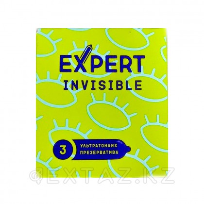 EXPERT INVISIBLE № 3 презервативтер (әсіресе жұқа), 3 дана. от sex shop Extaz