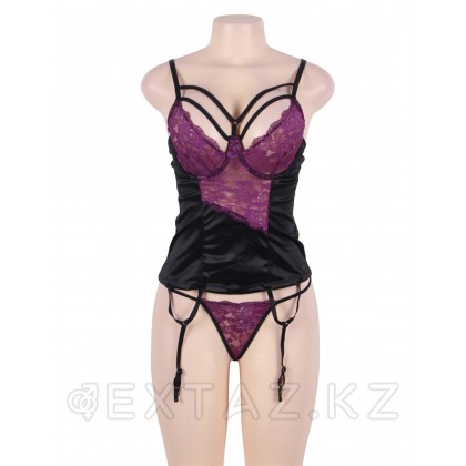 Сексуальное кружевное белье + маска на глаза Purple Lace (3XL-4XL) от sex shop Extaz фото 4
