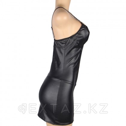 Кожаное платье с кружевом и стрепами Ohyeah Sexy Black +стринги, 3XL-4XL - extaz.kz фото 6 Ohyeah Sexy Black шілтерлі былғары көйлек + жіптер, 3XL-4XL от sex shop Extaz фото 6
