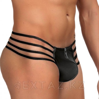 Ohyeah Zipper Black былғары ерлер жіптері, найзағай, L от sex shop Extaz фото 2