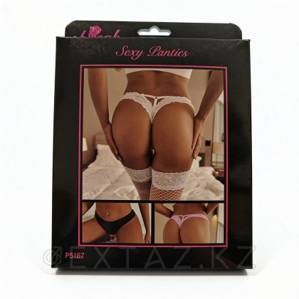 Қара гүлді басылған танга әйелдер трусикасы (өлшемі 3XL-4XL) от sex shop Extaz фото 2