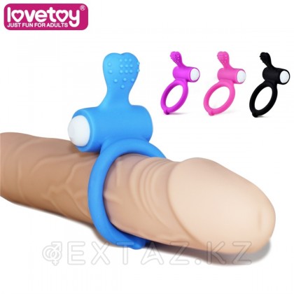 Эрекционное виброкольцо Power Heart clit cockring (голубой) от sex shop Extaz фото 2