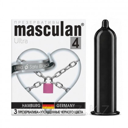 Masculan 4 Ultra & safe Black презервативтері (ультра Берік қара) 3 дана от sex shop Extaz