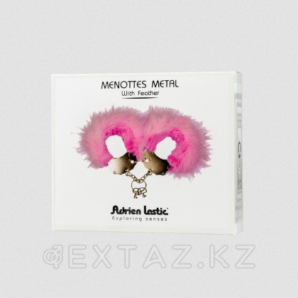 Adrien Lastic m кісендері қызғылт қауырсындары бар металл от sex shop Extaz фото 2