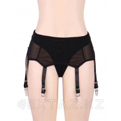 Қыстырғыштары бар шұлықтарға арналған қара белбеу (M-L) от sex shop Extaz фото 3