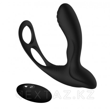 Силиконовый вибромассажер простаты с эрекционным кольцом и пультом ДУ от sex shop Extaz фото 2