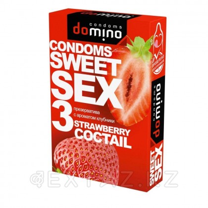 Domino SWEET SEX STRAWBERRY COCTAIL презервативтері 3 дана (ауызша) от sex shop Extaz фото 4
