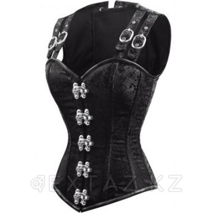 Чёрный корсет с металлическими застёжками, размер L от sex shop Extaz
