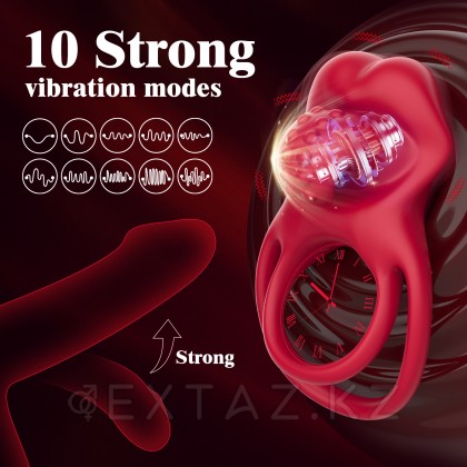Lick it клиторлық стимуляторы бар қос эрекциялық діріл сақинасы от sex shop Extaz фото 10