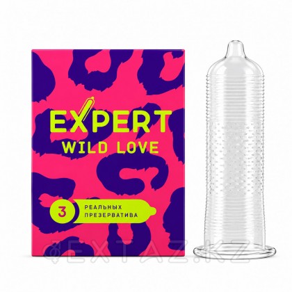 EXPERT WILD LOVE № 3 презервативтер (нүктелері бар қабырға), 3 дана. от sex shop Extaz