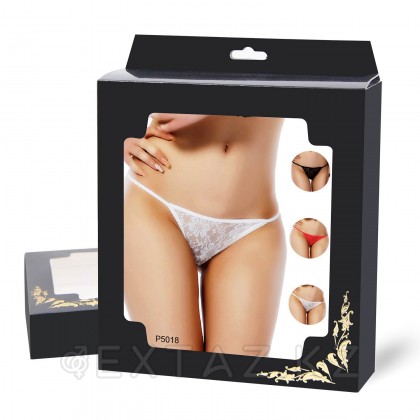 Delicate әйелдерге арналған гүлді ақ түсті жіптер (XL өлшемі) от sex shop Extaz фото 5