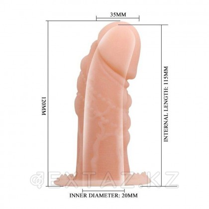 Реалистичная насадка на пенис Wolftooth Sleeve светлая (12×3,5 см) - extaz.kz фото 2 Шынайы саптама пенис wolftooth Sleeve жеңіл (12×3,5 см) от sex shop Extaz фото 2