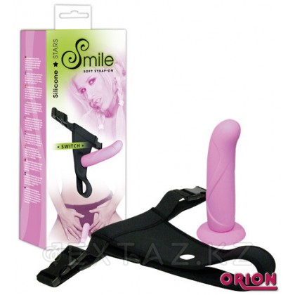 SMILE Страпон Silicone розовый от sex shop Extaz