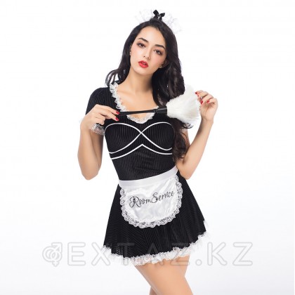 Костюм горничной (платье, ободок, щётка) от sex shop Extaz фото 3