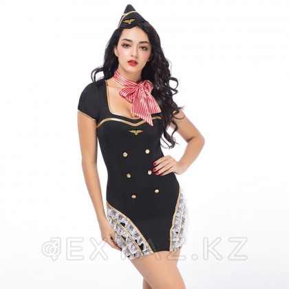 Костюм секси стюардессы ( платье, шарф, пилотка) от sex shop Extaz фото 2