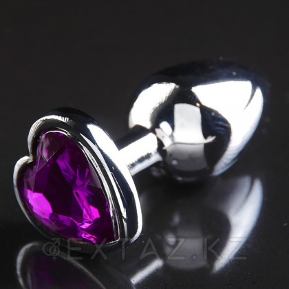 Металлический анальный плаг с кристаллом, фиолетовый от sex shop Extaz фото 5