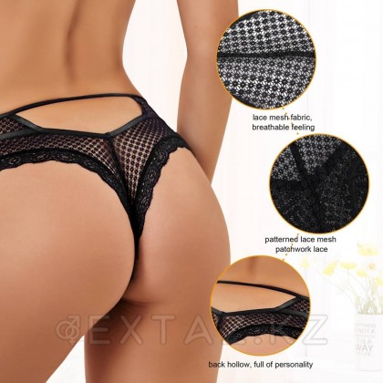 Танга ханымдарының қара трусикасы (өлшемі 3XL-4XL) от sex shop Extaz фото 5