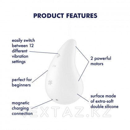 Satisfyer Dew Drop ақ клиторальды шағын вибратор от sex shop Extaz фото 4