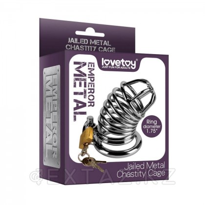 Мужской пояс верности металлический (8,2*3,8 см) от sex shop Extaz