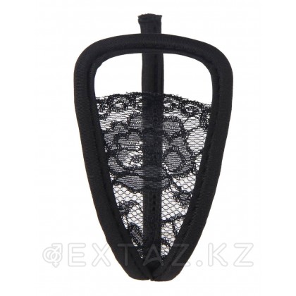 Стринги С с кружевной вставкой (черные) от sex shop Extaz фото 3