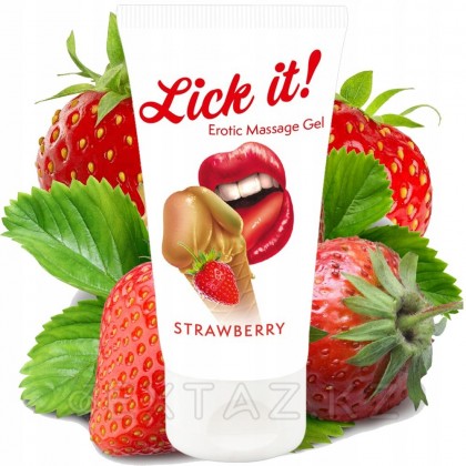Lick it жеуге болатын массаж гелі! құлпынай дәмі 50 мл. от sex shop Extaz фото 4