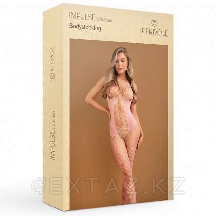 Боди-комбинезон в сетку с вырезами Le Frivole Impulse, розовый S/XXL от sex shop Extaz фото 10