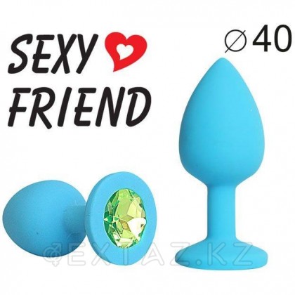 Анальная втулка силиконовая (синий/светло - зелёный; L95-D40 мм) от sex shop Extaz
