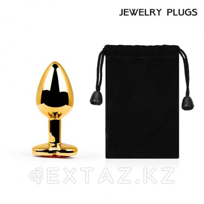 Анальная втулка (золотистый/красный; L70-D28 мм, вес-60г.) от sex shop Extaz фото 2