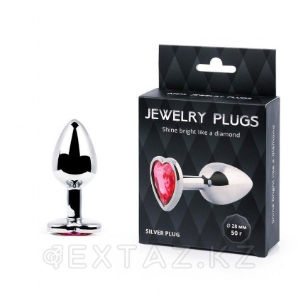 Анальная втулка (серебристый/розовый; L70-D 28 мм, вес-60г.) от sex shop Extaz фото 3