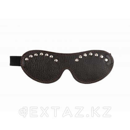 Маска из коричневой кожи с клепками от sex shop Extaz