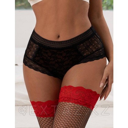 Бразилиялық Floral Lace қара Трусики (M-L өлшемі) от sex shop Extaz фото 2