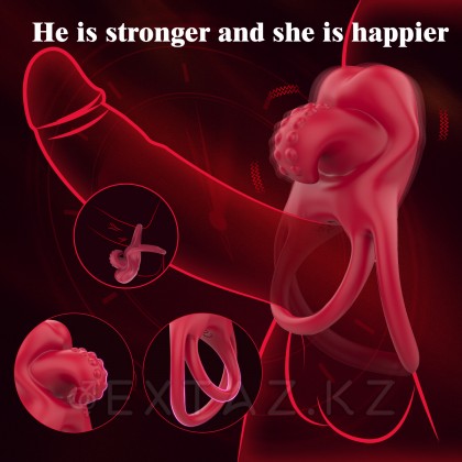 Lick it клиторлық стимуляторы бар қос эрекциялық діріл сақинасы от sex shop Extaz фото 12