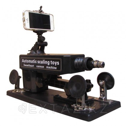 Секс-машина Machina Gun черная с дистанционным управлением для селфи от sex shop Extaz