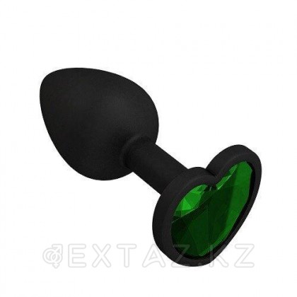 Втулка силиконовая черная с зеленым кристаллом от sex shop Extaz