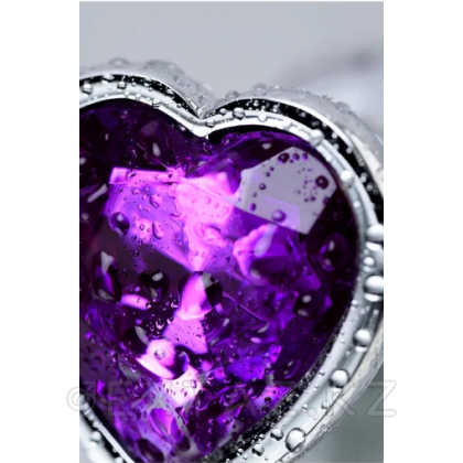 Металлический анальный плаг с кристаллом, фиолетовый от sex shop Extaz фото 3