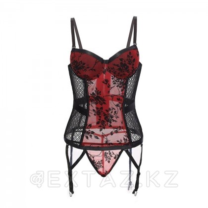 Жинақ: гүлді қызыл түсті корсет от sex shop Extaz фото 4