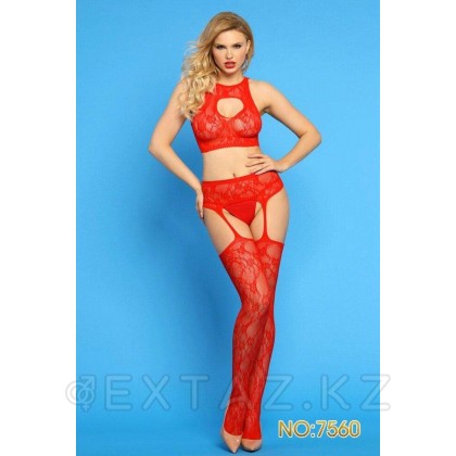 Эротическая бодисетка с узором красная от sex shop Extaz