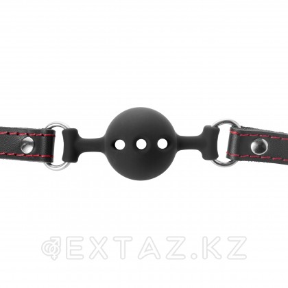 Қара белдіктермен және қарама-қарсы тігіспен 4.5 см гаг от sex shop Extaz фото 2
