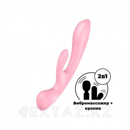 Satisfyer Triple oh Қызғылт қоян вибраторы от sex shop Extaz фото 7