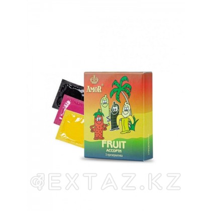 Презервативы AMOR FRUIT (фруктовые) Яркая линия, 3 шт. от sex shop Extaz