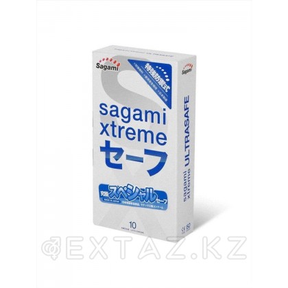 Sagami Xtreme ultrasafe презервативтері 10 дана. латекс Қос майланған от sex shop Extaz