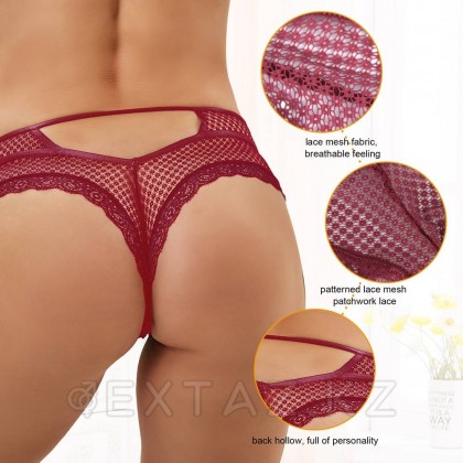 Танга ханымдарының Бургундия трусикасы (XL-2XL өлшемі) от sex shop Extaz фото 5
