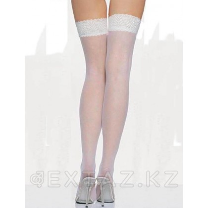 Белые чулки Figured hose (XS-L) от sex shop Extaz