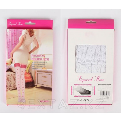 Белые чулки Figured hose (XS-L) от sex shop Extaz фото 2