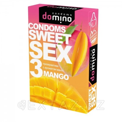 Презервативтер DOMINO SWEET SEX Mango 3 дана (ауызша) от sex shop Extaz