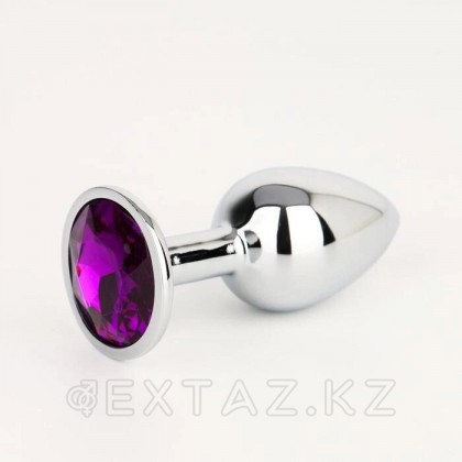 Анальды тығын күміс, қою күлгін кристалы бар (28 мм.) от sex shop Extaz