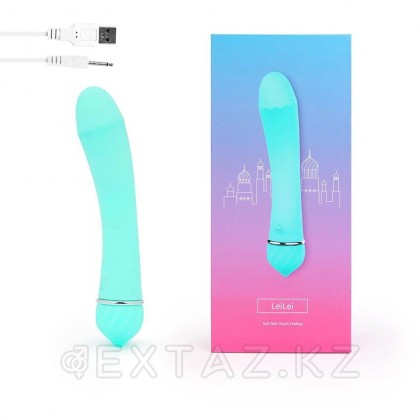 ВИБРОМАССАЖЁР LeiLei бирюзовый (15*3,2) от sex shop Extaz